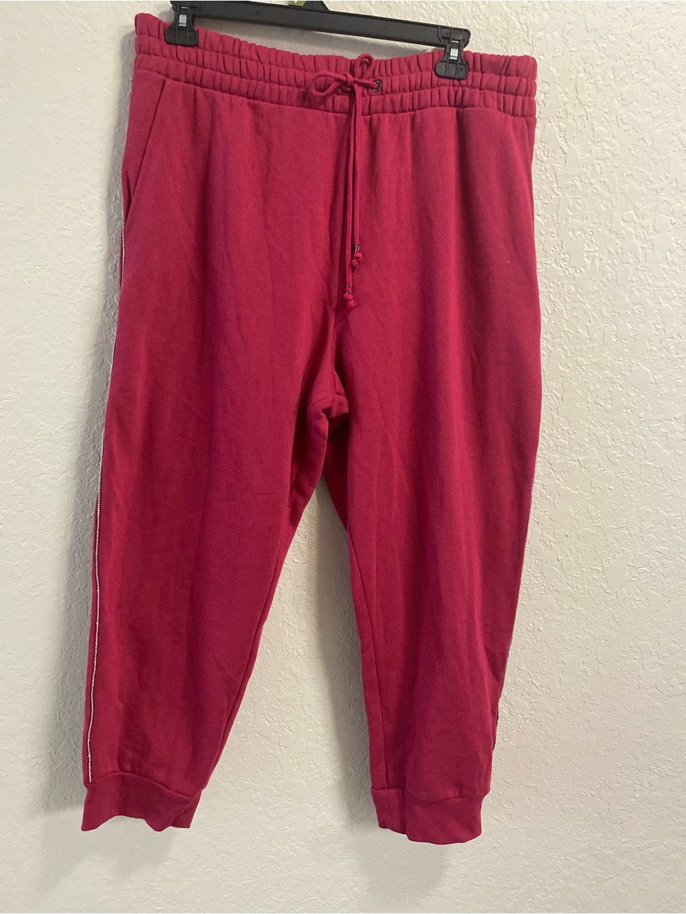 Diamond studded Victoria's Secret Men's Drawstring Joggers - Berry Red